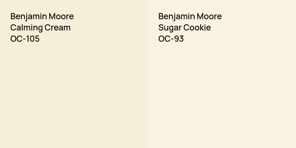 Benjamin Moore Calming Cream vs. Benjamin Moore Sugar Cookie