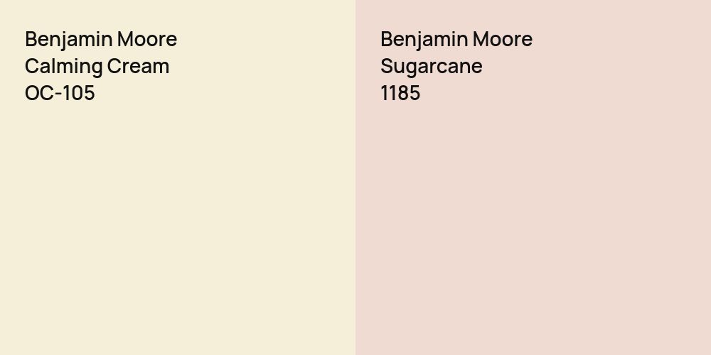 Benjamin Moore Calming Cream vs. Benjamin Moore Sugarcane