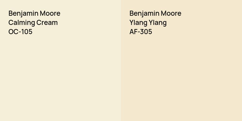 Benjamin Moore Calming Cream vs. Benjamin Moore Ylang Ylang