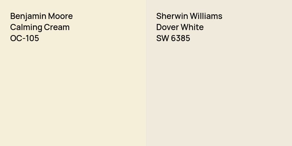 Benjamin Moore Calming Cream vs. Sherwin Williams Dover White