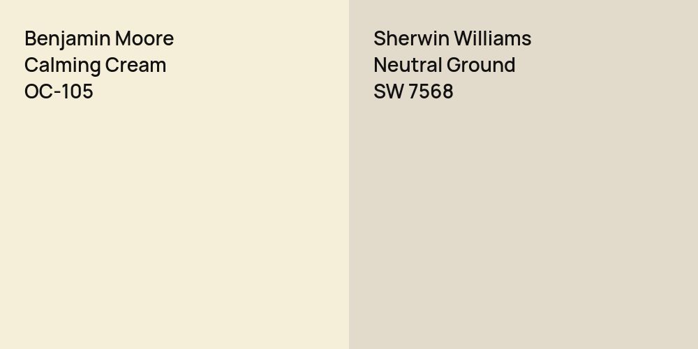 Benjamin Moore Calming Cream vs. Sherwin Williams Neutral Ground