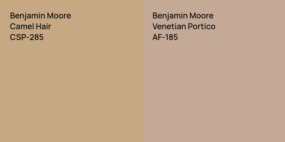 Benjamin Moore Camel Hair vs. Benjamin Moore Venetian Portico