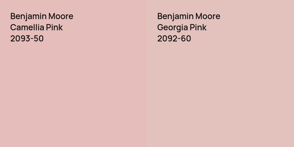 Benjamin Moore Camellia Pink vs. Benjamin Moore Georgia Pink