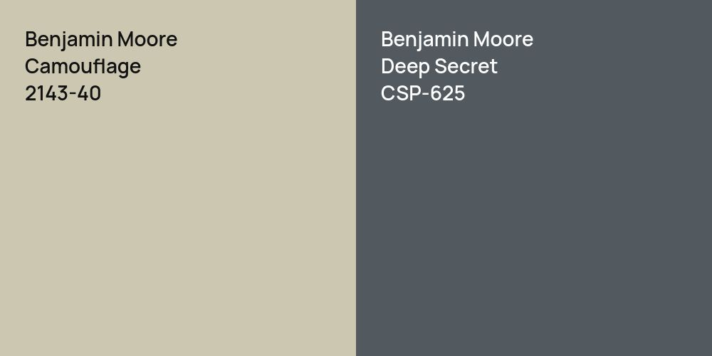 Benjamin Moore Camouflage vs. Benjamin Moore Deep Secret