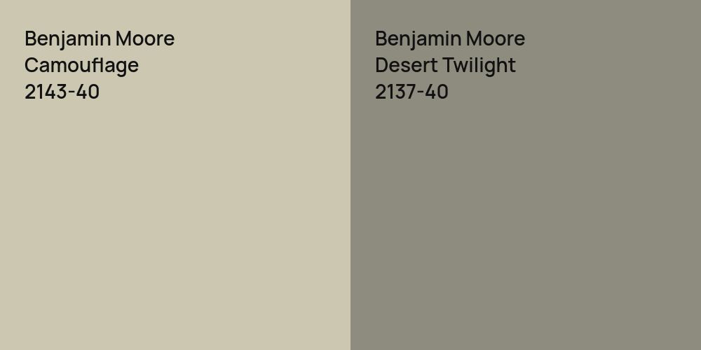 Benjamin Moore Camouflage vs. Benjamin Moore Desert Twilight