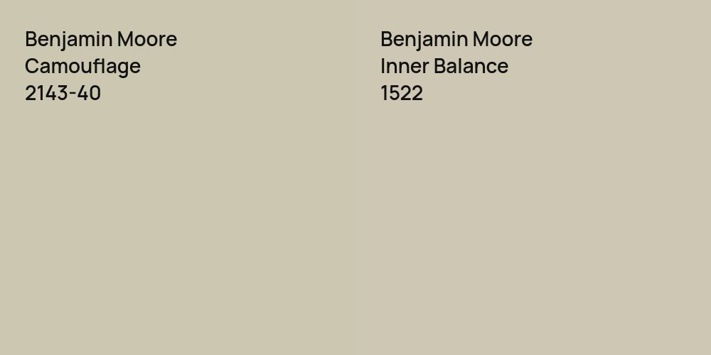 Benjamin Moore Camouflage vs. Benjamin Moore Inner Balance