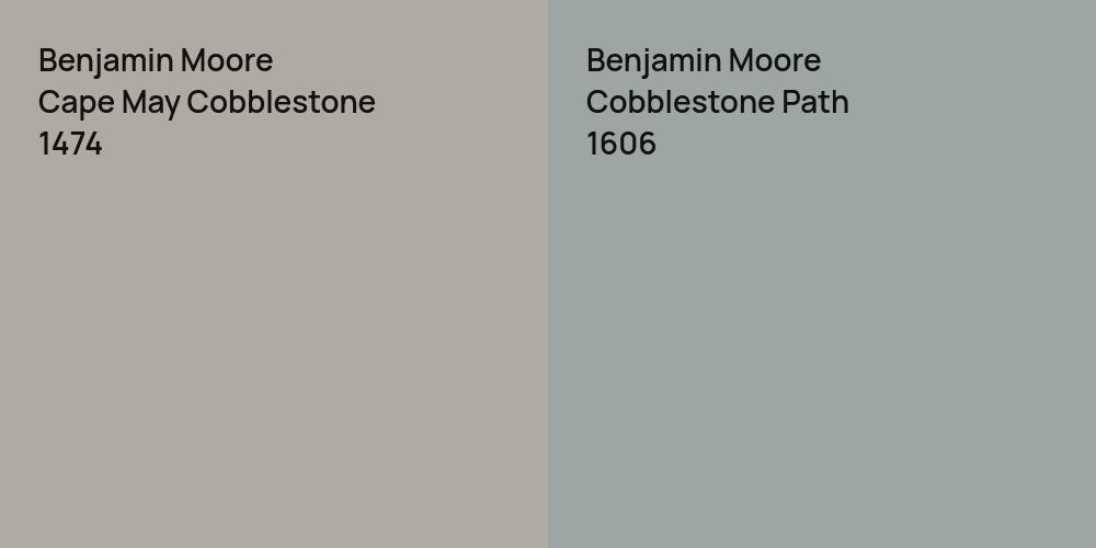 Benjamin Moore Cape May Cobblestone vs. Benjamin Moore Cobblestone Path