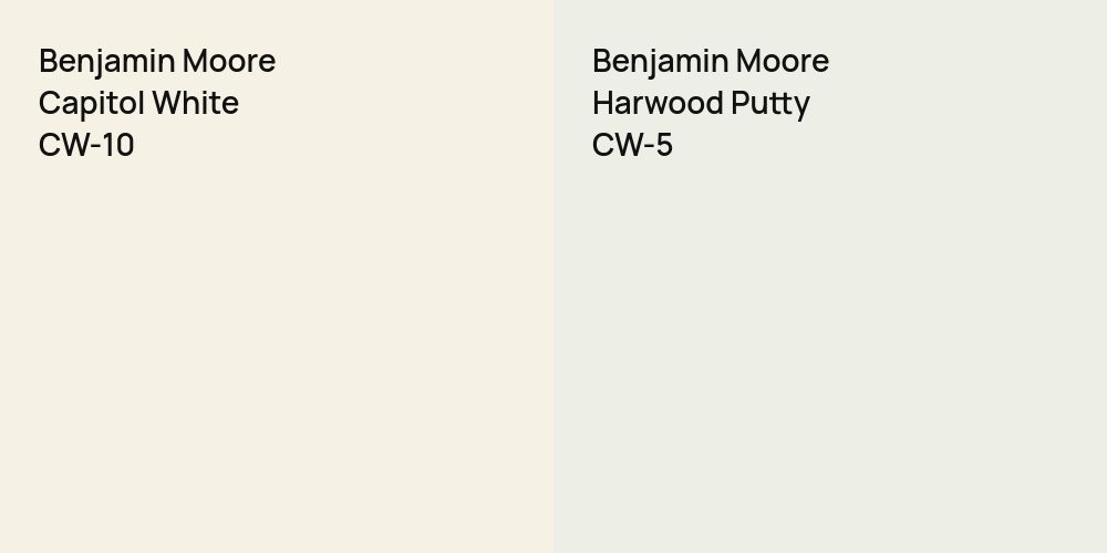 Benjamin Moore Capitol White vs. Benjamin Moore Harwood Putty