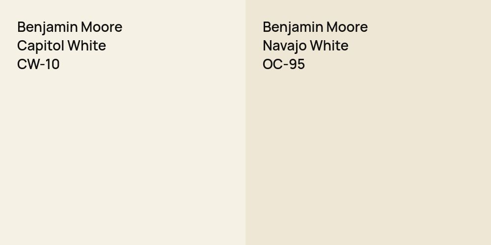 Benjamin Moore Capitol White vs. Benjamin Moore Navajo White