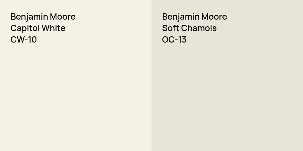 Benjamin Moore Capitol White vs. Benjamin Moore Soft Chamois