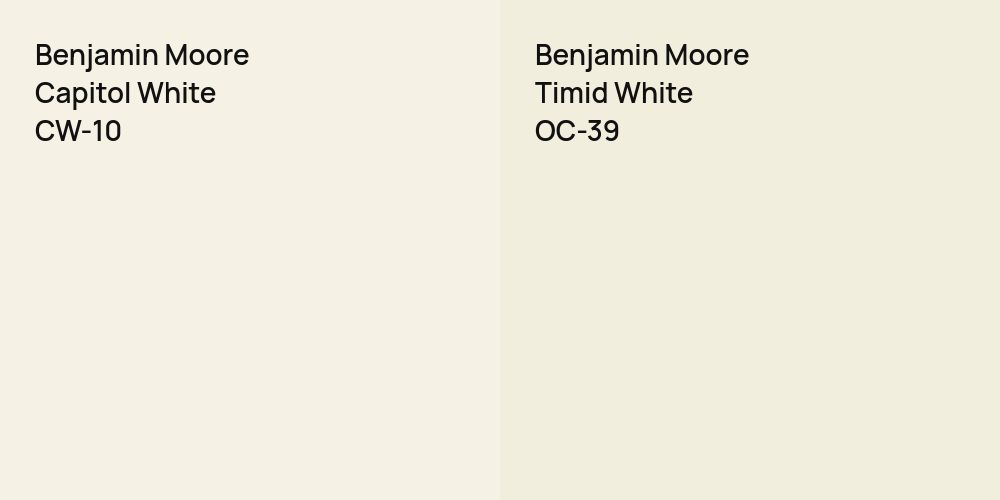 Benjamin Moore Capitol White vs. Benjamin Moore Timid White