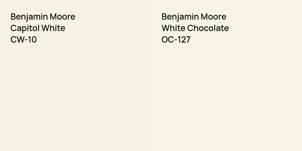 Benjamin Moore Capitol White vs. Benjamin Moore White Chocolate