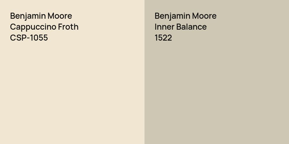 Benjamin Moore Cappuccino Froth vs. Benjamin Moore Inner Balance