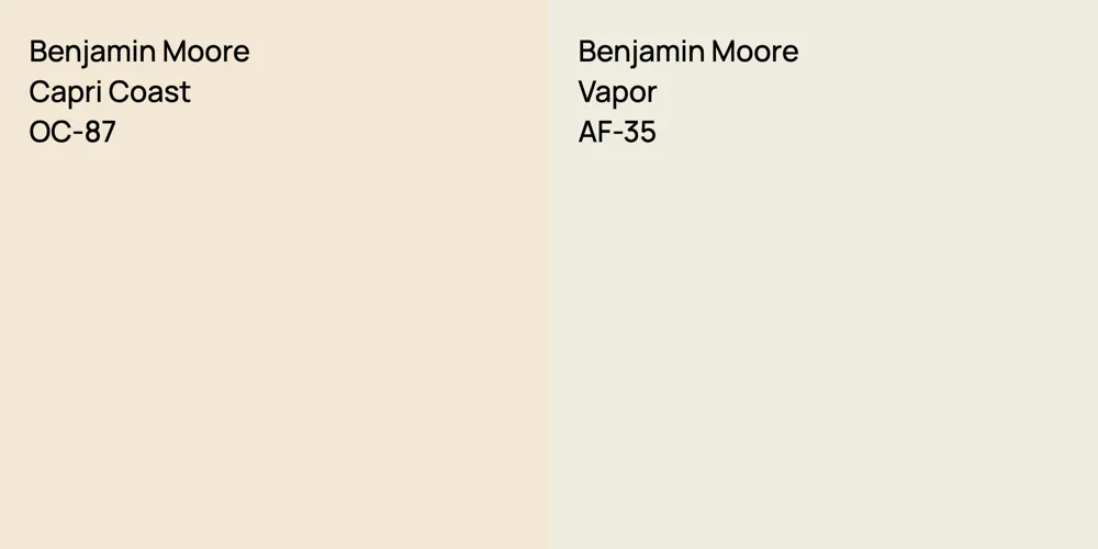 Benjamin Moore Capri Coast vs. Benjamin Moore Vapor