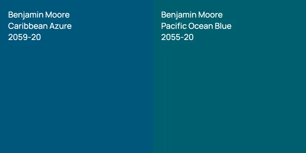 Benjamin Moore Caribbean Azure vs. Benjamin Moore Pacific Ocean Blue