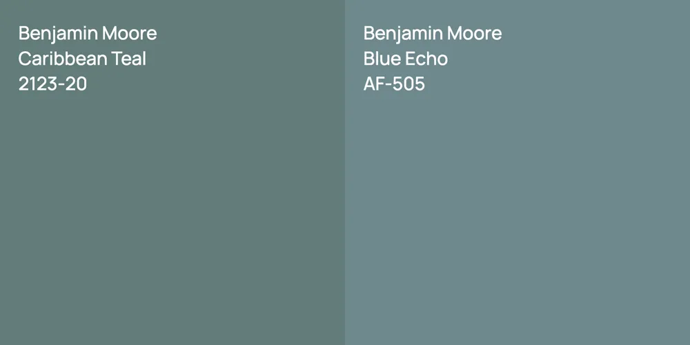 Benjamin Moore Caribbean Teal vs. Benjamin Moore Blue Echo