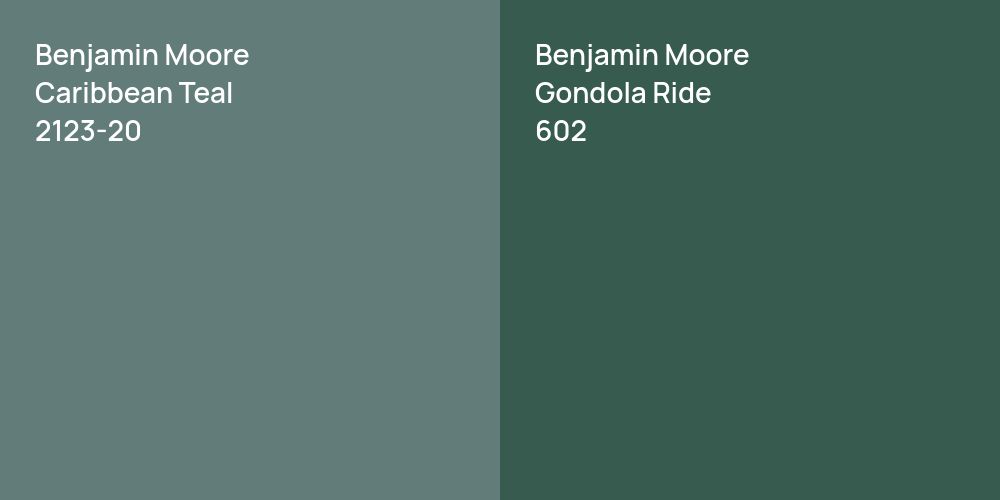 Benjamin Moore Caribbean Teal vs. Benjamin Moore Gondola Ride