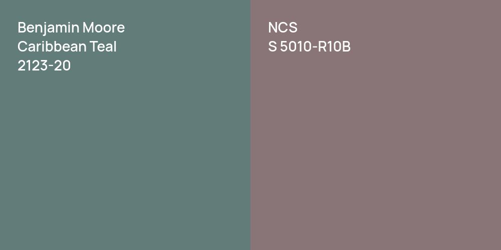 Benjamin Moore Caribbean Teal vs. NCS S 5010-R10B