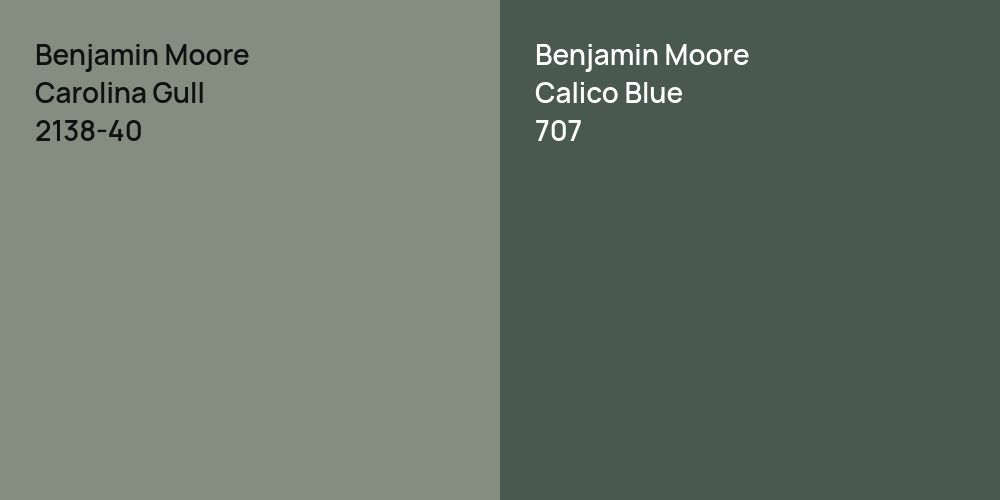 Benjamin Moore Carolina Gull vs. Benjamin Moore Calico Blue