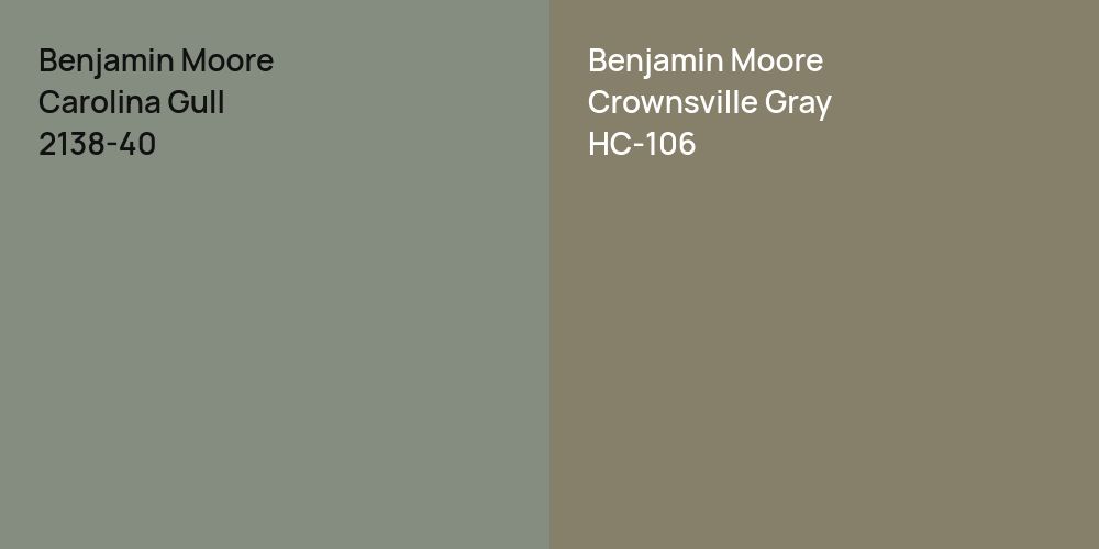 Benjamin Moore Carolina Gull vs. Benjamin Moore Crownsville Gray