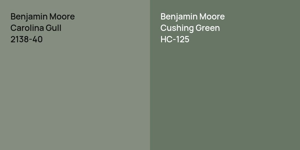 Benjamin Moore Carolina Gull vs. Benjamin Moore Cushing Green