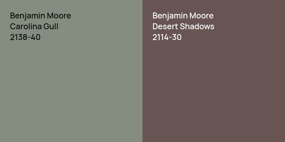 Benjamin Moore Carolina Gull vs. Benjamin Moore Desert Shadows