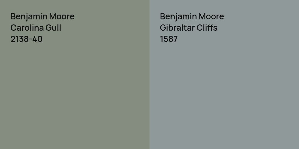 Benjamin Moore Carolina Gull vs. Benjamin Moore Gibraltar Cliffs