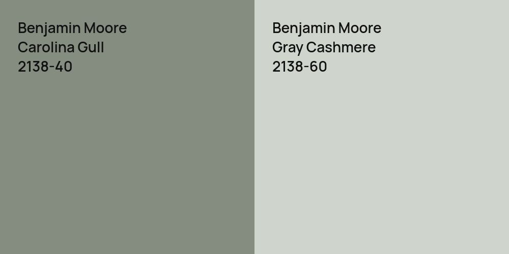 Benjamin Moore Carolina Gull vs. Benjamin Moore Gray Cashmere