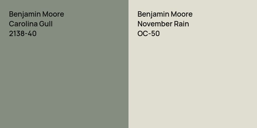 Benjamin Moore Carolina Gull vs. Benjamin Moore November Rain