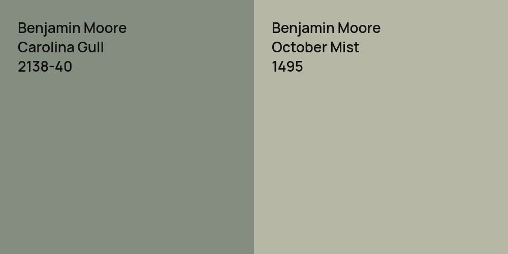 Benjamin Moore Carolina Gull vs. Benjamin Moore October Mist