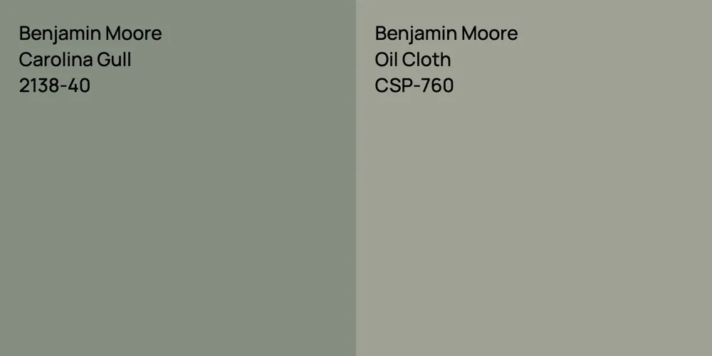 Benjamin Moore Carolina Gull vs. Benjamin Moore Oil Cloth