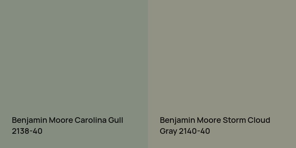 Benjamin Moore Carolina Gull vs. Benjamin Moore Storm Cloud Gray