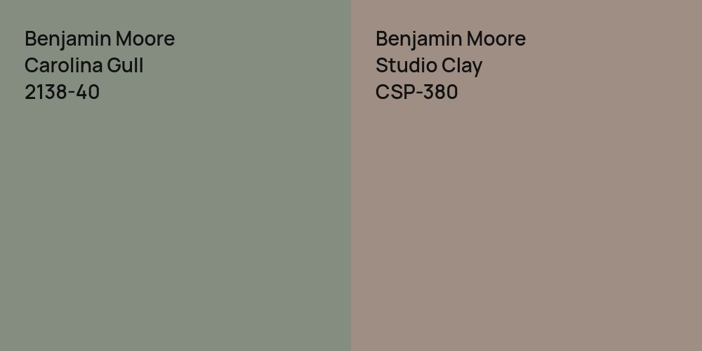 Benjamin Moore Carolina Gull vs. Benjamin Moore Studio Clay