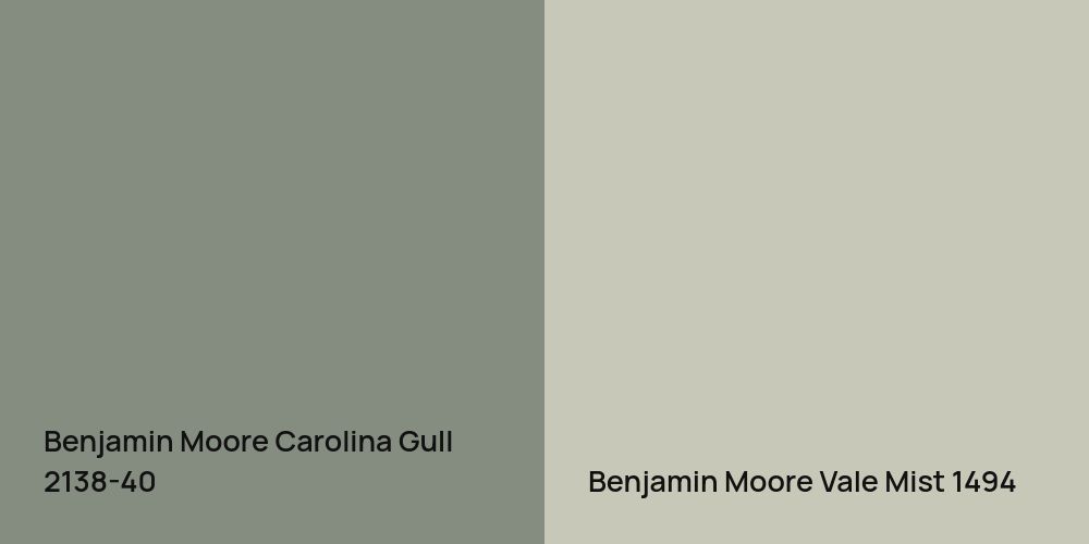 Benjamin Moore Carolina Gull vs. Benjamin Moore Vale Mist