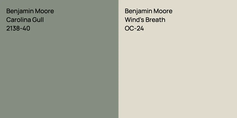 Benjamin Moore Carolina Gull vs. Benjamin Moore Wind's Breath