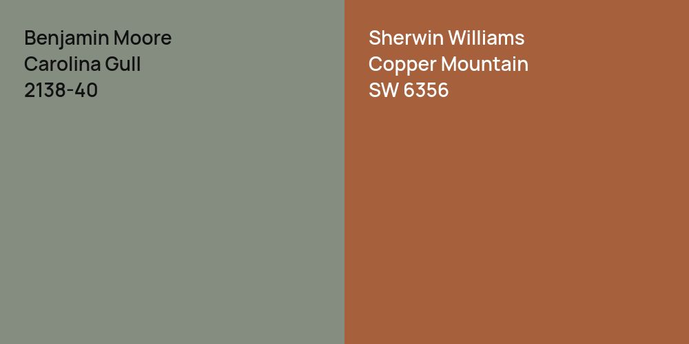 Benjamin Moore Carolina Gull vs. Sherwin Williams Copper Mountain