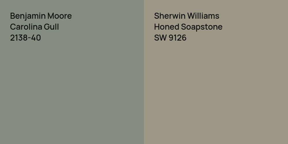 Benjamin Moore Carolina Gull vs. Sherwin Williams Honed Soapstone