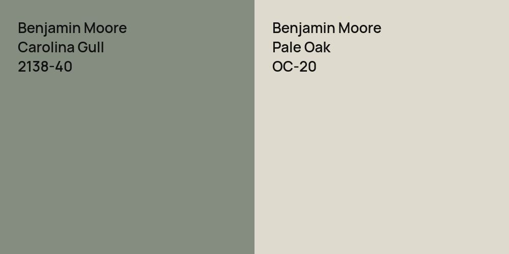 Benjamin Moore Carolina Gull vs. Benjamin Moore Pale Oak