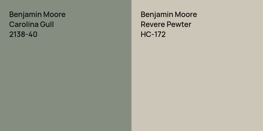 Benjamin Moore Carolina Gull vs. Benjamin Moore Revere Pewter