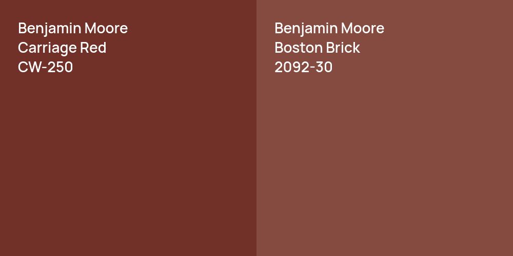 Benjamin Moore Carriage Red vs. Benjamin Moore Boston Brick