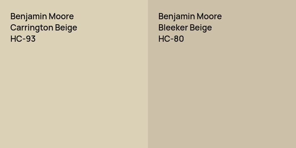 Benjamin Moore Carrington Beige vs. Benjamin Moore Bleeker Beige