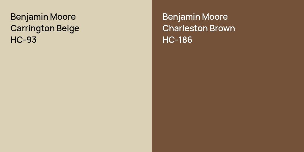 Benjamin Moore Carrington Beige vs. Benjamin Moore Charleston Brown