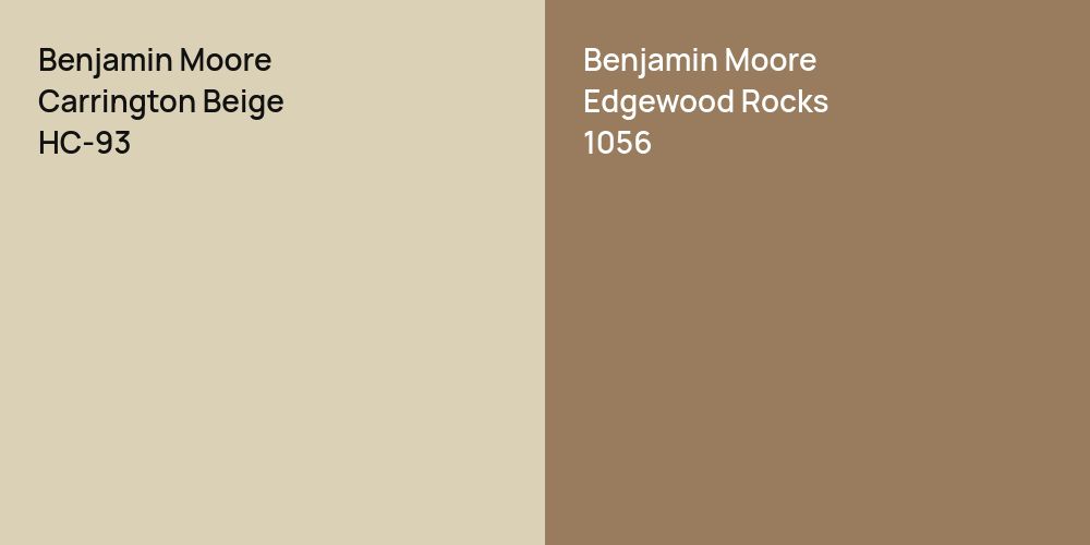 Benjamin Moore Carrington Beige vs. Benjamin Moore Edgewood Rocks