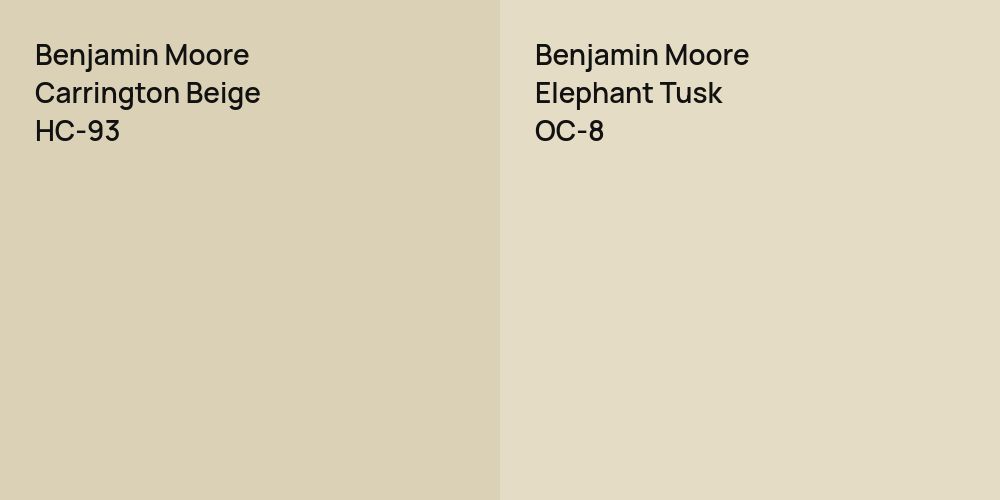 Benjamin Moore Carrington Beige vs. Benjamin Moore Elephant Tusk