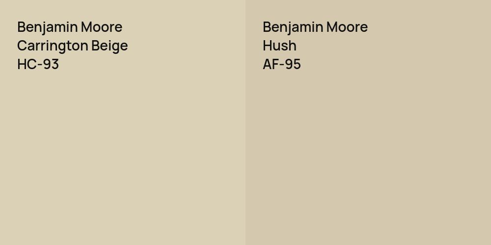 Benjamin Moore Carrington Beige vs. Benjamin Moore Hush