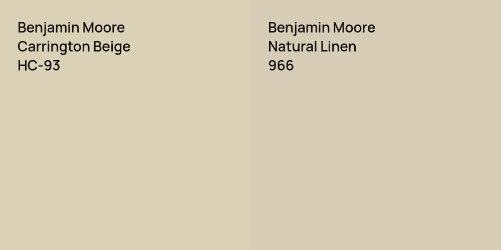 Benjamin Moore Carrington Beige vs. Benjamin Moore Natural Linen