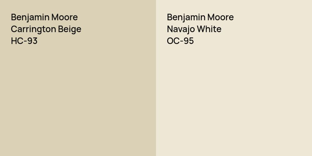 Benjamin Moore Carrington Beige vs. Benjamin Moore Navajo White