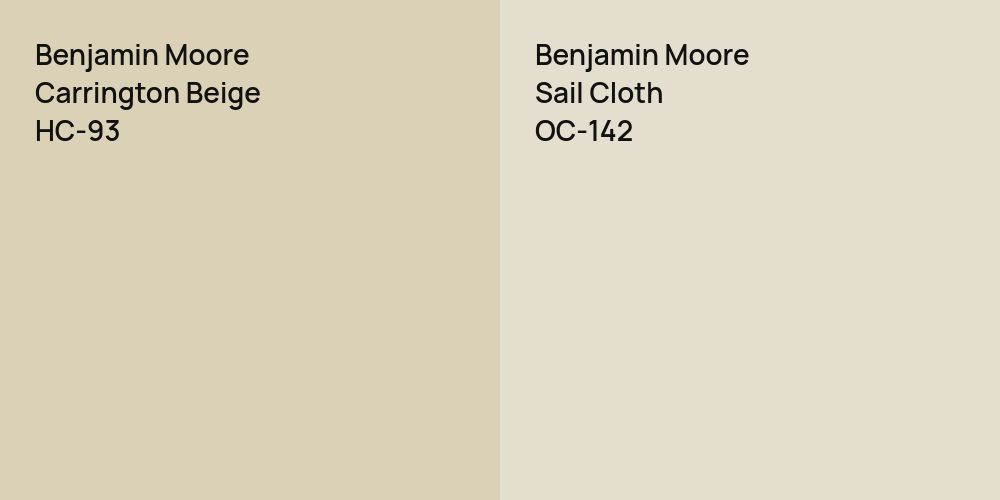 Benjamin Moore Carrington Beige vs. Benjamin Moore Sail Cloth