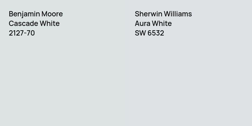 Benjamin Moore Cascade White vs. Sherwin Williams Aura White