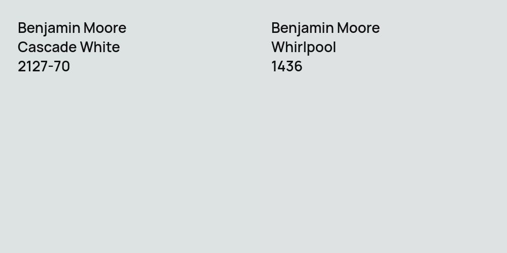 Benjamin Moore Cascade White vs. Benjamin Moore Whirlpool